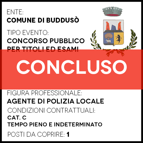 Comune di Buddusò - Agente di Polizia Locale