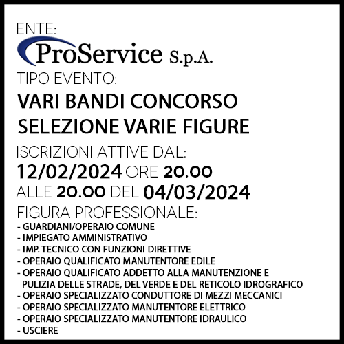 PROSERVICE SPA - BANDI VARIE FIGURE PROFESSIONALI